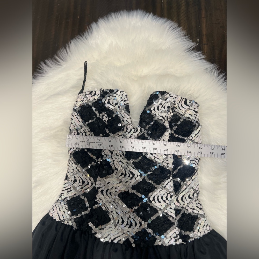 Jessica Mcclintock Gunne Sax Sequin strapless mini dress size 9/10 - Picture 6 of 8